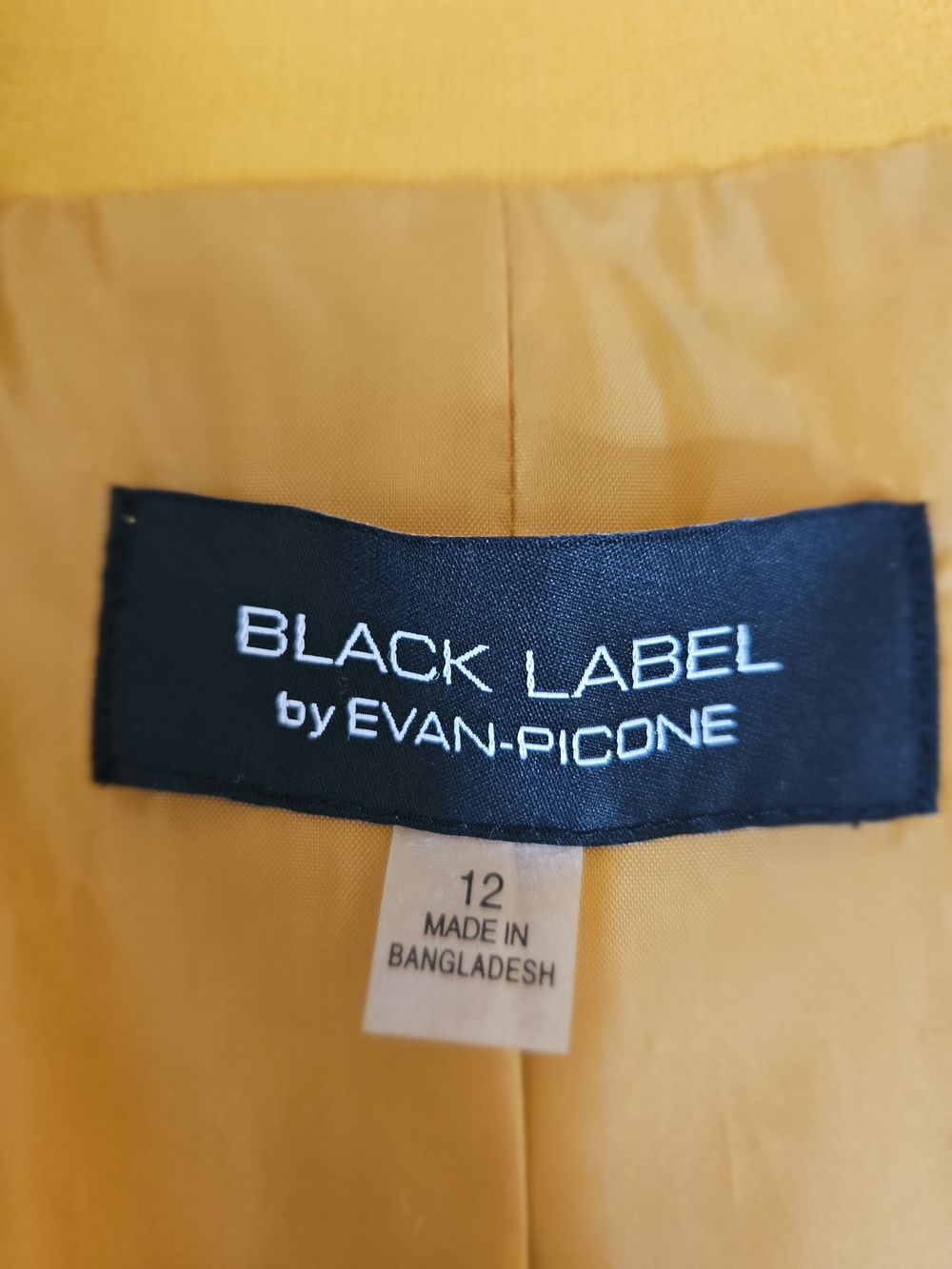 Black Label by Evan-Picone Mustard Yellow Blazer Jacket Size 12 Single Button - Picture 8 of 16